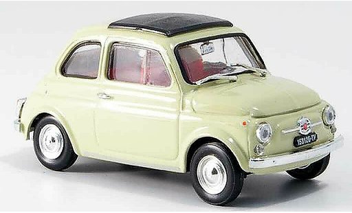 Fiat 500 F 1/43 Brumm creme avec capote toit pliant 1965 miniature