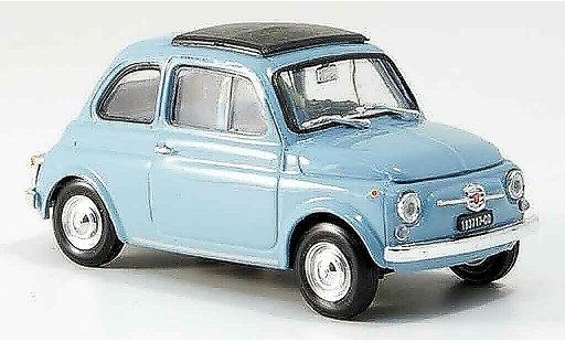 Fiat 500 F 1/43 Brumm himmelbleu avec capote toit pliant 1965 miniature