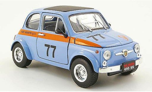 Fiat 500 Abarth 1/18 Mondo Motors 695ss bleu no.77 miniature