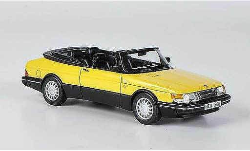 Saab 900 1987 1/43 Neo Cabriolet jaune/noire miniature
