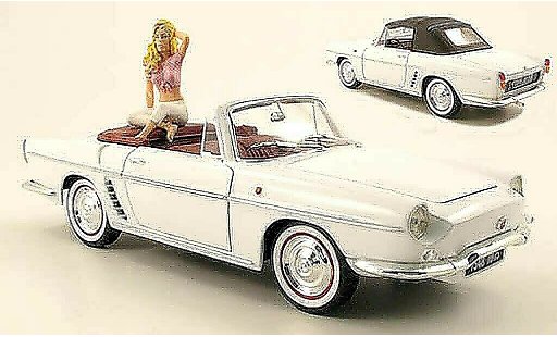 Renault Floride Base 1/18 Norev blanche 1958 avec figurine de b.bardot et capote de toit amovible miniature
