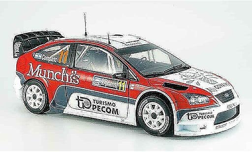 Ford Focus RS WRC 1/18 Sun Star argent perzex/ companc miniature