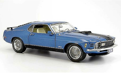 Ford Mustang Mach 1 1/18 Highway 61 bleu miniature