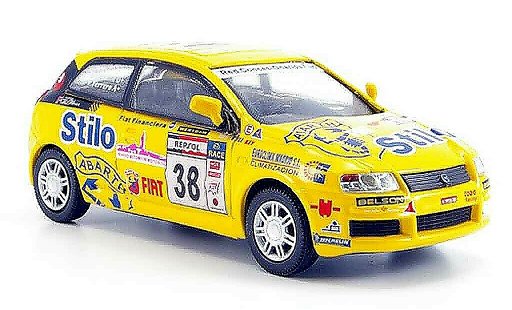 Fiat Stilo Rally 1/43 Cararama No.38 jaune Rallye miniature