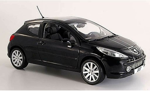 Peugeot 207 Base 1/18 Norev 3 portes noire 2006 miniature