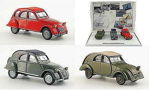 Citroen 2CV Berline 1/43 Norev 3er set 60 jahre nr.2 miniature