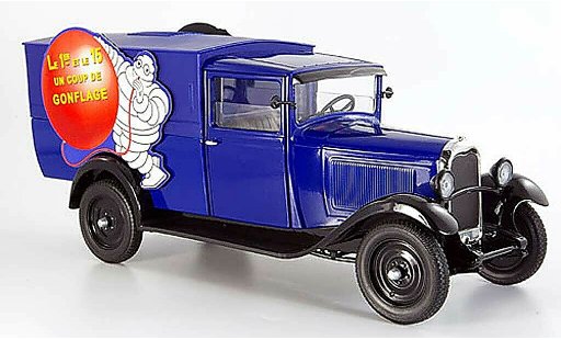 Citroen C4 1930 1/18 Solido lieferwagen michelin un coup de conflage miniature