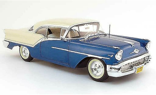 Oldsmobile Super 88 Base 1/18 Highway 61 bleu blanche 1957 miniature