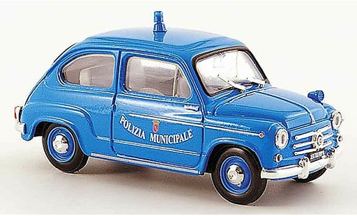 Fiat 600 D 1/43 Brumm Polizia Municipale Roma police 1960 miniature