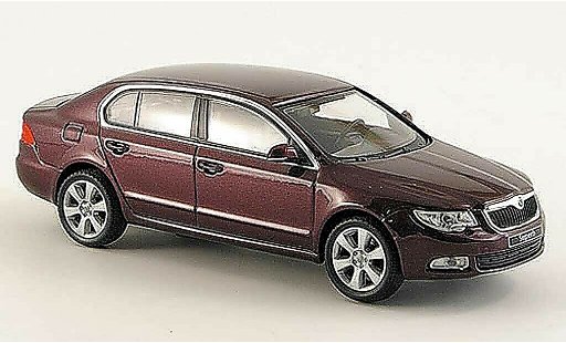 Skoda Superb 2009 1/43 Abrex II rouge miniature