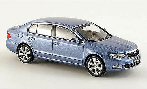 Skoda Superb 2009 1/43 Abrex II grise bleu miniature