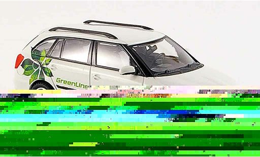 Skoda Fabia Combi 1/43 Abrex ii blanche green line miniature