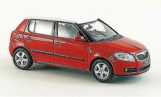 Skoda Fabia Base 1/43 Abrex ii rouge avec blancheem toit miniature
