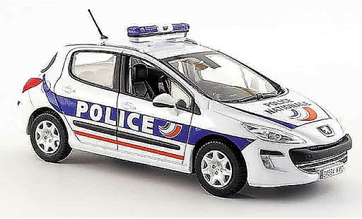 Peugeot 308 Base 1/43 Norev police funfportes police 2008 miniature