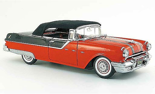 Pontiac Star Chief Convertible 1/18 Sun Star cabriolet rouge noire 1955 miniature