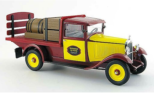 Citroen C4 1930 1/18 Solido plateau brasseur rouge/jaune avec ladegut miniature