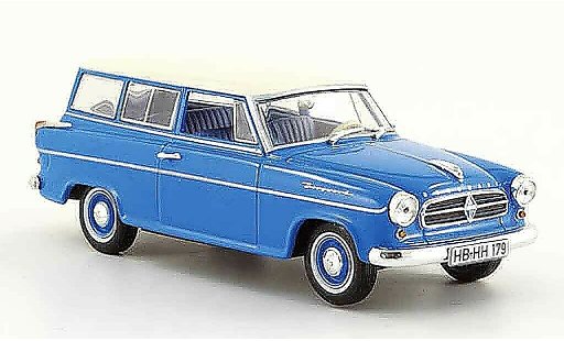 Borgward Isabella break 1/43 Norev Combi bleu blanche 1960 miniature
