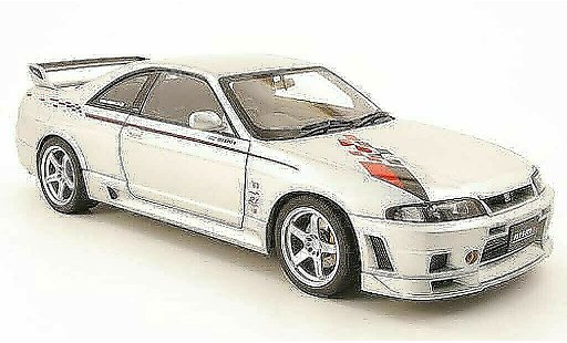 Nissan Skyline R33 1/18 Autoart gt-r r-tune grise metallisee avec bandes 1997 miniature