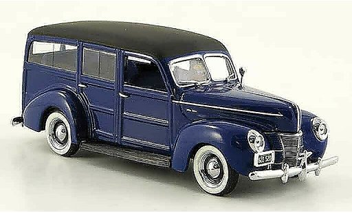 Ford 1940 Woody 1/43 Minichamps V8 De Luxe bleu miniature