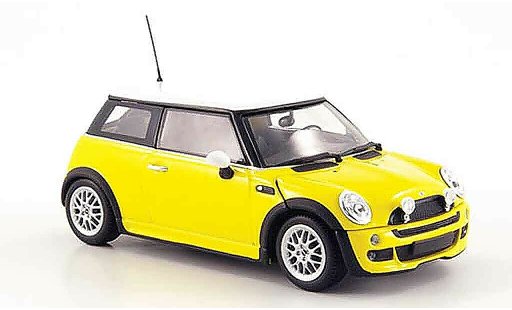 Mini One Base 1/43 Minichamps jaune blanche avec Aerodynamic Paket 2002 miniature