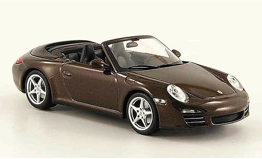 Porsche 911 4S 1/43 Minichamps Cabriolet Carrera marron 2008 miniature