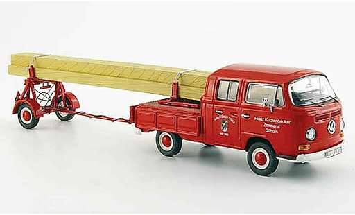 Volkswagen Combi Base 1/43 Schuco t2 a zimmerei kuchenbecker doppelkabine avec miniature