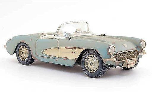 Chevrolet Corvette Convertible 1/18 Maisto C1 cabriolet bleu als scheunenfund 1957 miniature