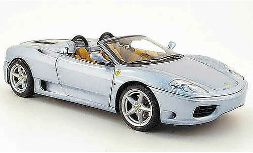 Ferrari 360 Modena Spider 1/18 Hot Wheels the italian job grisebleu miniature