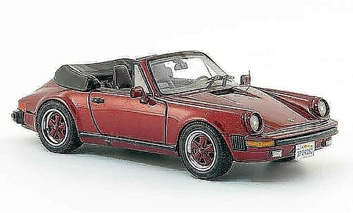Porsche 911 Cabriolet 1/43 Neo Carrera Cabrio rouge US Version 1985 miniature