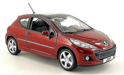 Peugeot 207 Base 1/18 Norev 3 portes rouge 2009 miniature