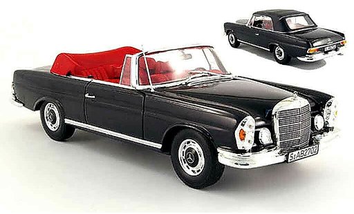 Mercedes 280 1969 1/18 Norev se (w 111) cabriolet noire miniature