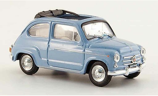 Fiat 600 D 1/43 Brumm ouvert bleu 1960 miniature