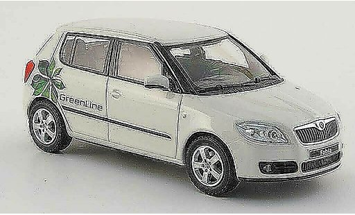 Skoda Fabia Green Line 1/43 Abrex blanche 4-portes miniature