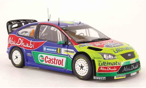 Ford Focus RS WRC 1/18 Sun Star no.4 bp/abu dhabi rallye Su&Atilde;&uml;de 2008 miniature