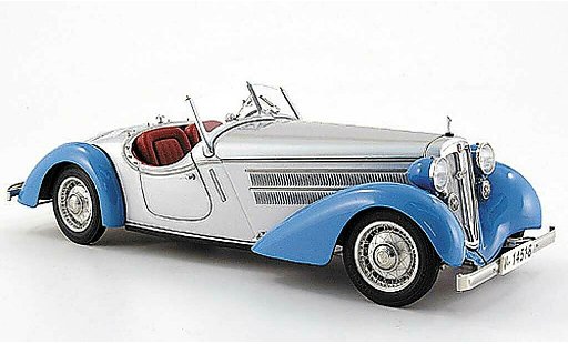 Audi 225 roadster 1/18 CMC front bleu/grise 1935 miniature