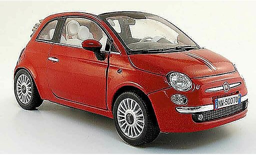 Fiat 500 Cabrio 1/18 Mondo Motors cabriolet rouge 2009 miniature
