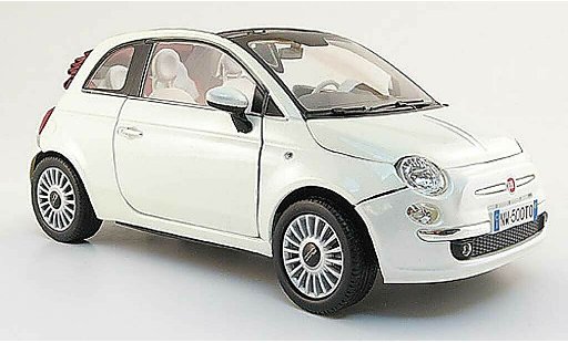 Fiat 500 Cabrio 1/18 Mondo Motors cabriolet blanche 2009 miniature