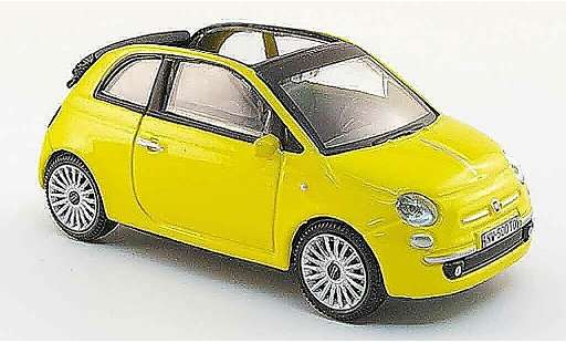 Fiat 500 Cabrio 1/43 Mondo Motors C Cabriolet jaune 2009 miniature