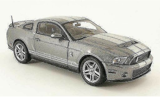 Shelby GT 500 2010 1/18 Shelby Collectibles grise avec bandes grises miniature