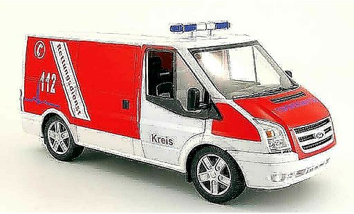 Ford Transit Kastenwagen 1/18 Powco fourgon pompier rettungsdienst miniature