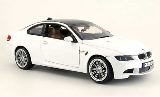 Bmw M3 coupe 1/18 Motormax E92 blanche toit carbonlook 2008 miniature