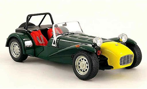 Caterham Super Seven roadster 1/18 Kyosho verte et jaune miniature