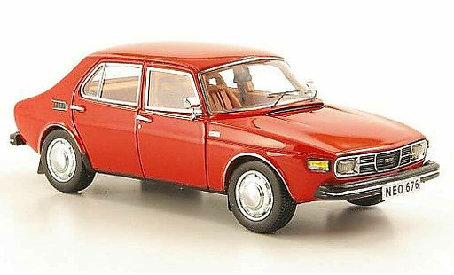 Saab 99 Base 1/43 Neo rouge miniature