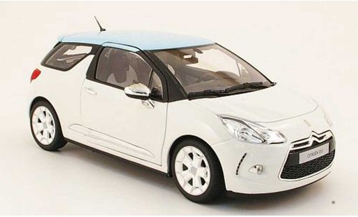 DS Automobiles DS3 Berline 1/18 Norev blanche/bleu 2010 miniature