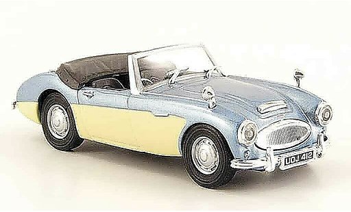 Austin Healey 100 /6 od bn6 1/43 Cararama grise metallisee bleu beige miniature