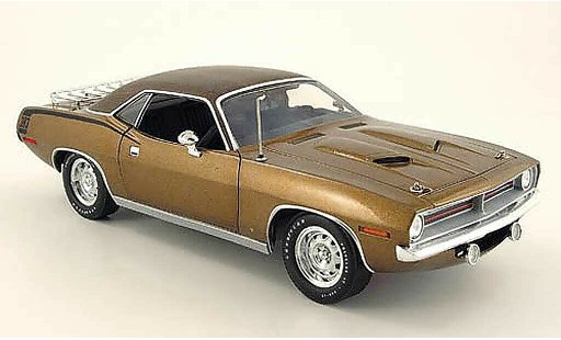 Plymouth Cuda 1970 1/18 Highway 61 gator top marron miniature