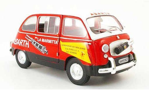 Fiat 600 Multipla 1/18 Mini Miniera abarth service rouge/blanche miniature