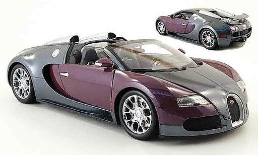 Bugatti Veyron Grand Sport 1/18 Minichamps grise/lila 2009 miniature