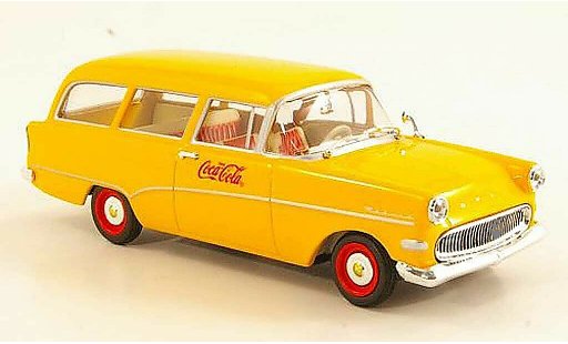 Opel Rekord P1 1/43 Minichamps CarAVan Coca-Cola jaune 1958 miniature