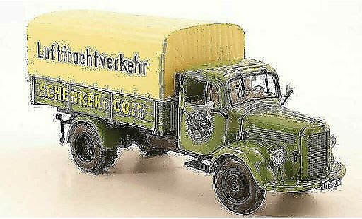 Mercedes L3500 Base 1/43 Minichamps plateau/Plane Schenker Luftfrachtverkehr 1950 miniature